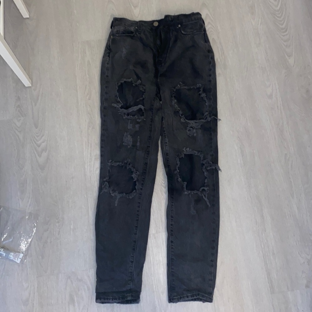 BDG ripped black high rise mom jeans